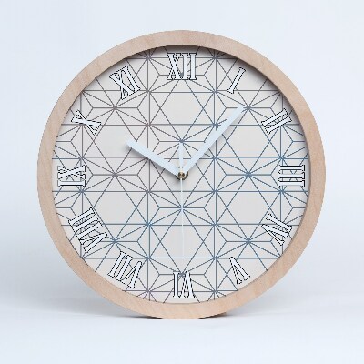 Horloge murale en bois Fond géométrique