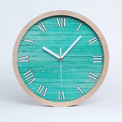 Horloge murale décorative bois Planches vertes