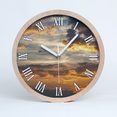 Horloge en bois à décorer Coucher de soleil
