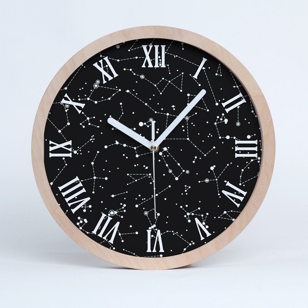 Horloge murale décorative bois Constellation