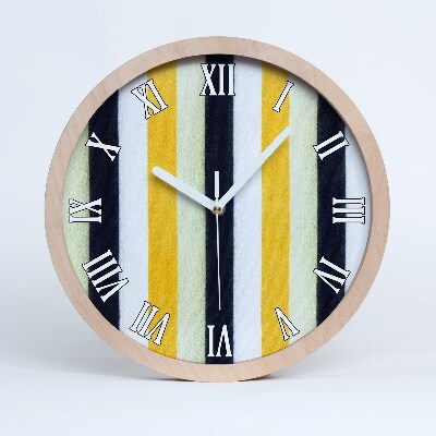 Horloge en bois à décorer Fond rayé