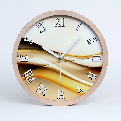 Horloge murale bois Vagues abstraites