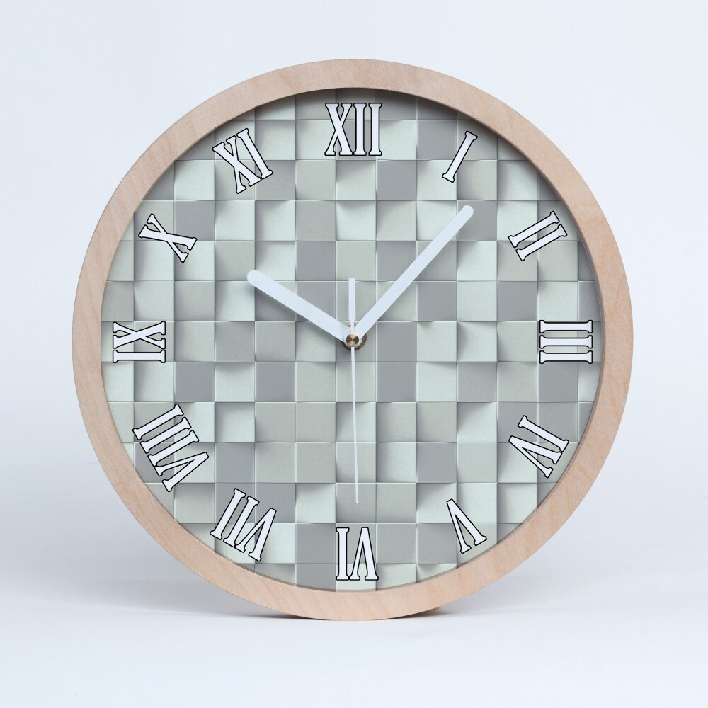 Horloge murale en bois Fond géométrique
