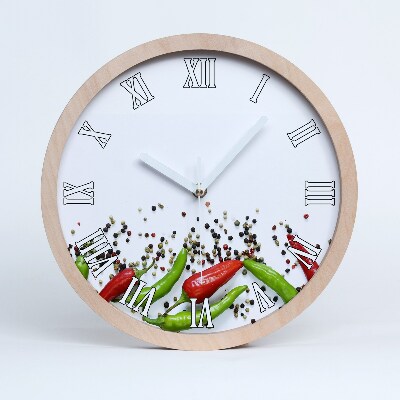 Horloge bois originale Piments