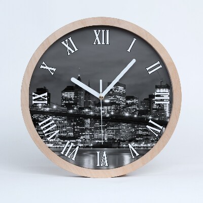 Horloge murale décorative bois Manhattan new york