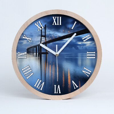 Horloge en bois Pont illuminé