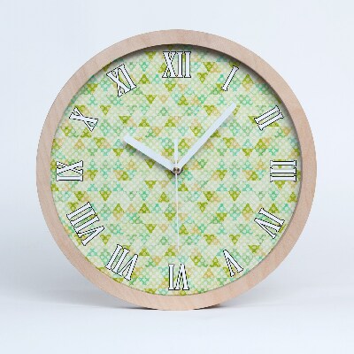 Horloge en bois murale Fond géométrique