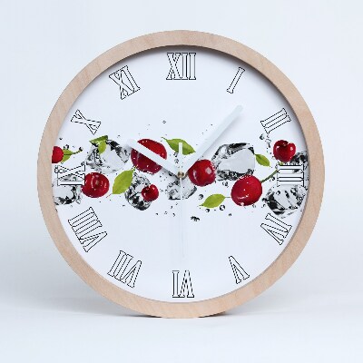 Horloge en bois Cerises et eau