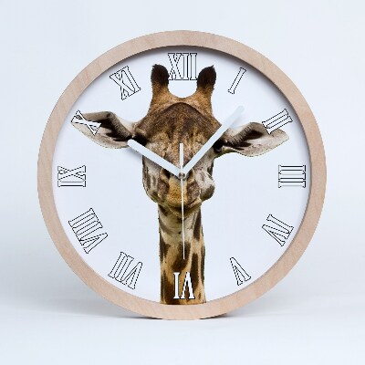 Horloge murale en bois Girafe