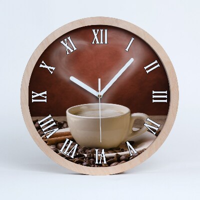Horloge bois Café aromatique