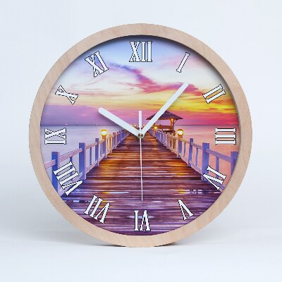 Horloge murale décorative bois Jetée en bois