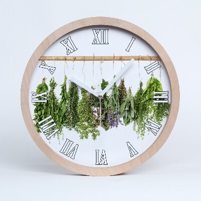 Horloge en bois à décorer Herbes sur un fil