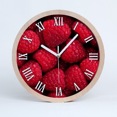 Horloge ronde en bois Framboises