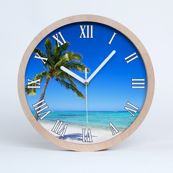 Horloge bois Plage tropicale