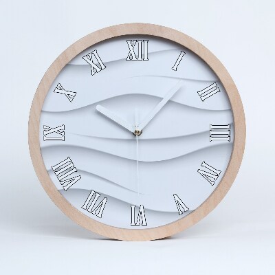Horloge en bois Vagues abstraites