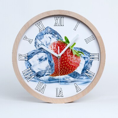 Horloge bois Fraise avec glace