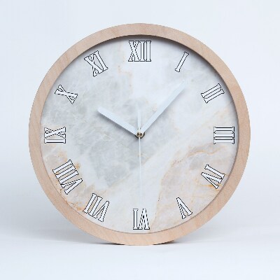 Horloge murale bois design Marbre