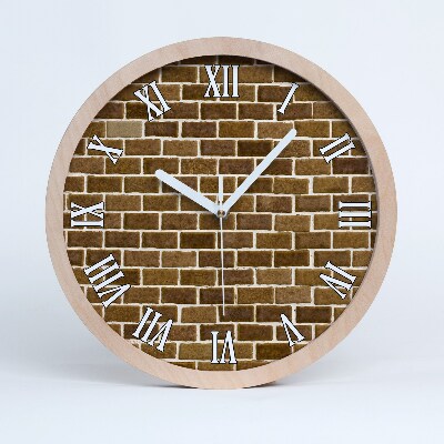 Horloge bois originale Mur de briques