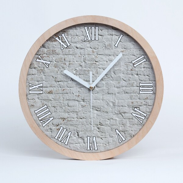 Horloge en bois murale Mur de briques