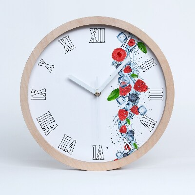 Horloge murale en bois Fruit de la forêt avec glace