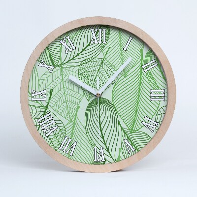 Horloge en bois à décorer Motif de feuille
