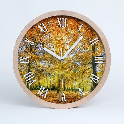 Horloge bois originale Forêt en automne