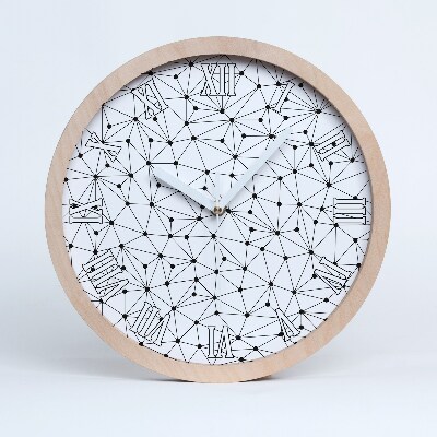 Horloge bois Lignes et cercles