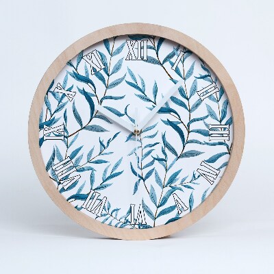 Horloge en bois Feuilles