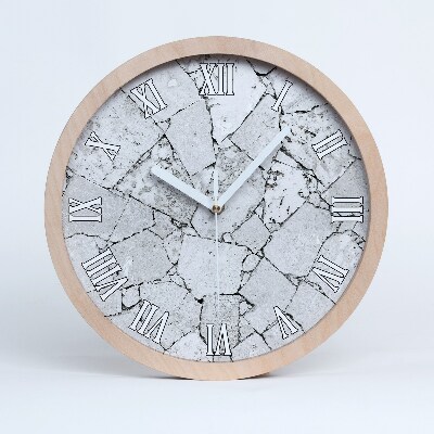 Horloge murale bois Mur de pierres