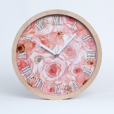 Horloge en bois Motif floral