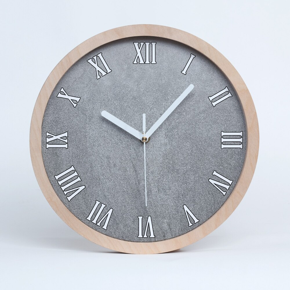 Horloge en bois murale Mur gris