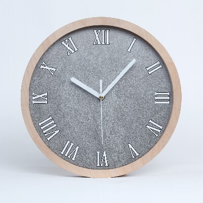 Horloge en bois murale Mur gris