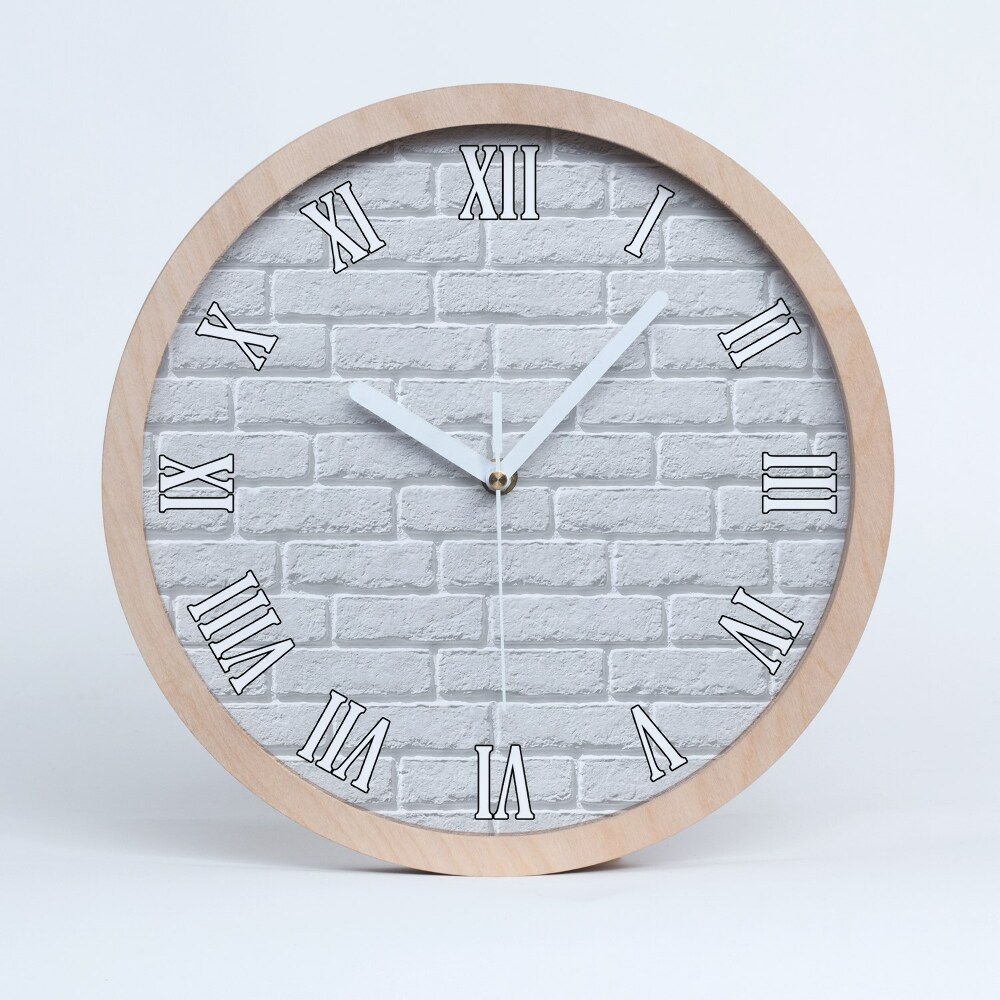 Horloge murale décorative bois Mur de briques