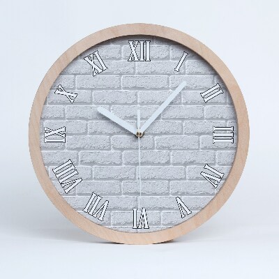 Horloge murale décorative bois Mur de briques