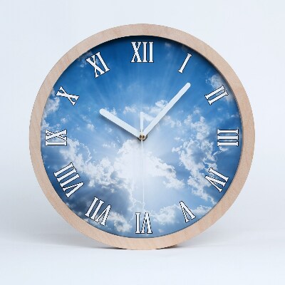 Horloge en bois à décorer Nuages dans le ciel