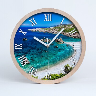 Horloge murale en bois Baie maritime