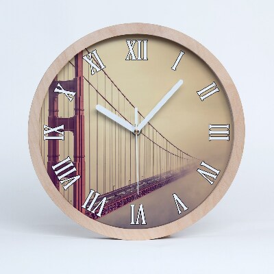 Horloge en bois murale Pont de San Francisco