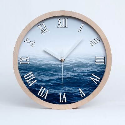 Horloge murale en bois Vagues de mer