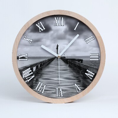 Horloge en bois murale Phare