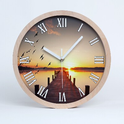 Horloge en bois à décorer Coucher de soleil