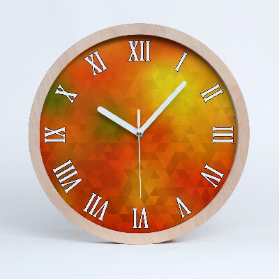 Horloge en bois murale Triangles abstraits