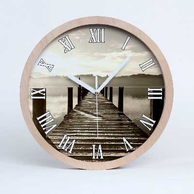 Horloge bois originale Jetée en bois