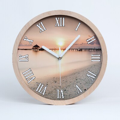 Horloge murale décorative bois Plage des Maldives