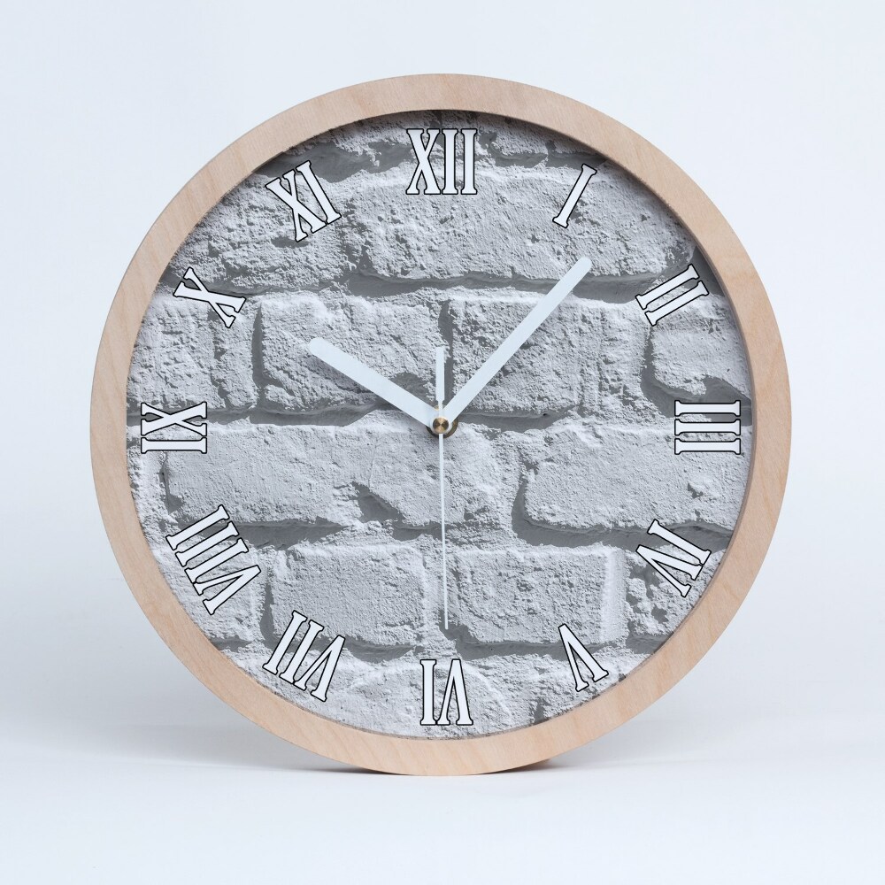 Horloge en bois Mur de briques