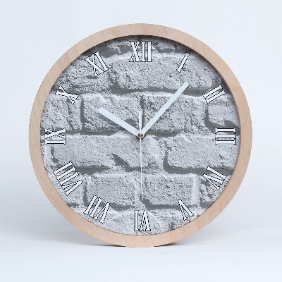 Horloge en bois Mur de briques