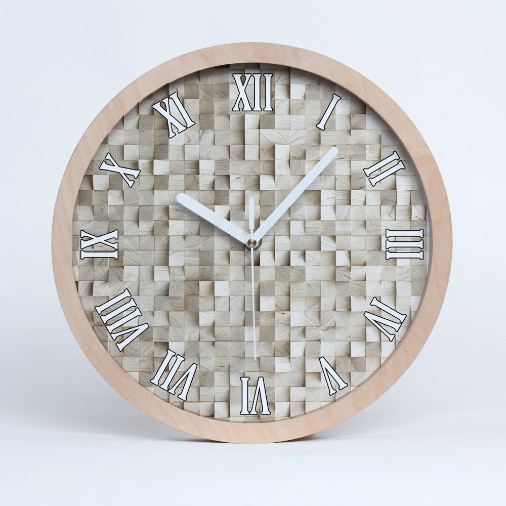 Horloge en bois murale Cubes en bois