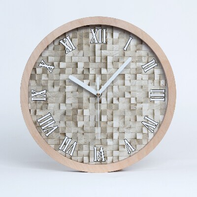 Horloge en bois murale Cubes en bois