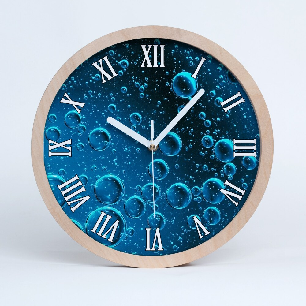 Horloge bois Bulles sous l'eau
