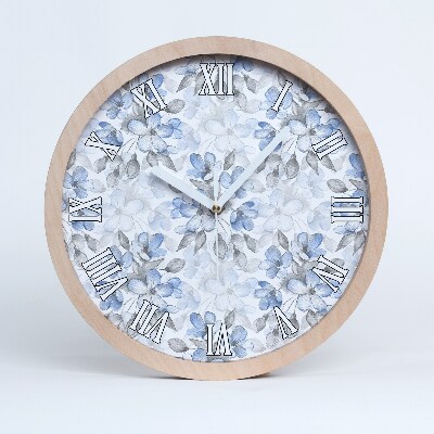 Horloge murale bois Fleurs délicates