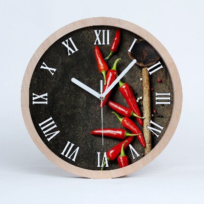 Horloge bois originale Piments